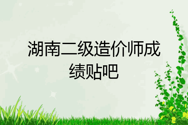 湖南二级造价师成绩贴吧
