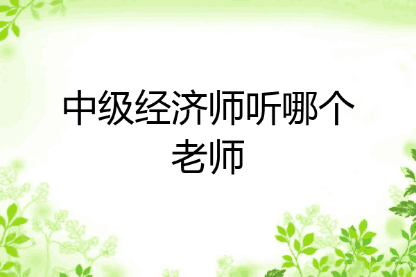 中级经济师听哪个老师