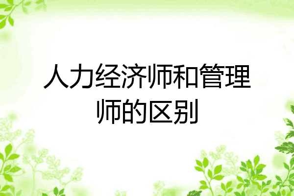 人力经济师和管理师的区别