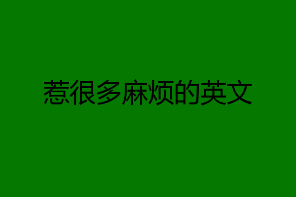惹很多麻烦的英文