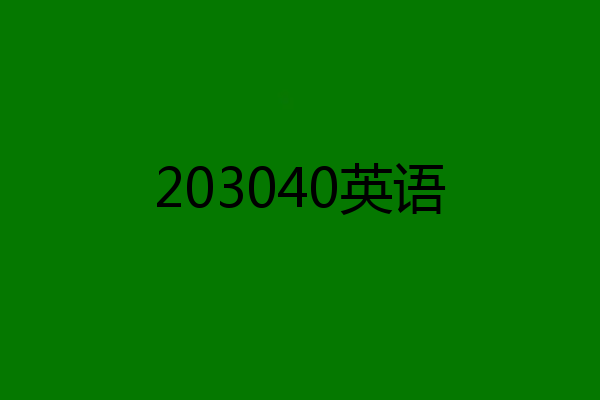 203040英语