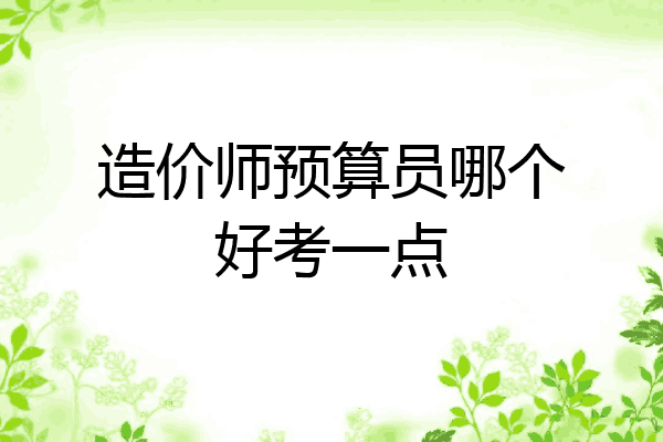 造价师预算员哪个好考一点