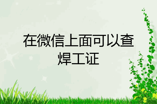 在微信上面可以查焊工证