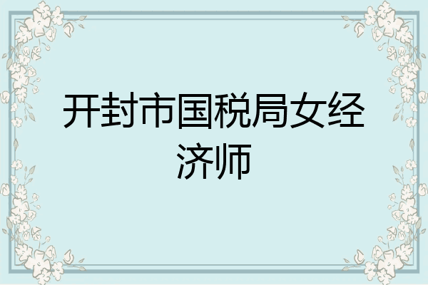 开封市国税局女经济师