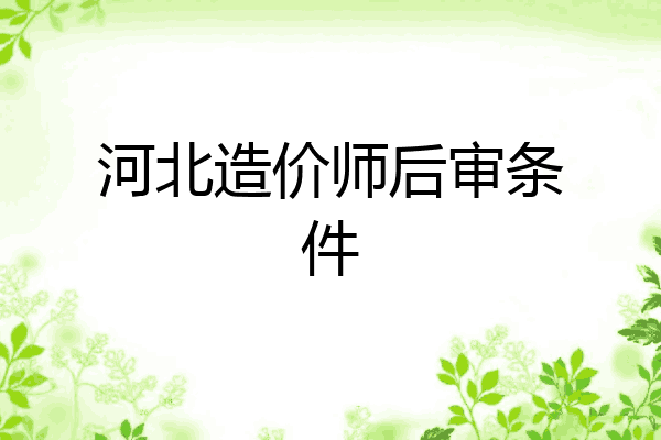 河北造价师后审条件