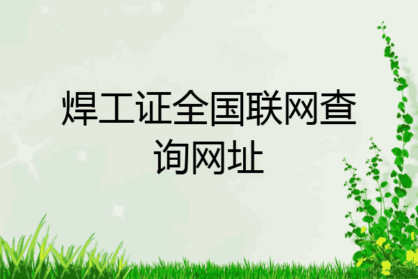焊工证全国联网查询网址