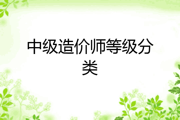 中级造价师等级分类