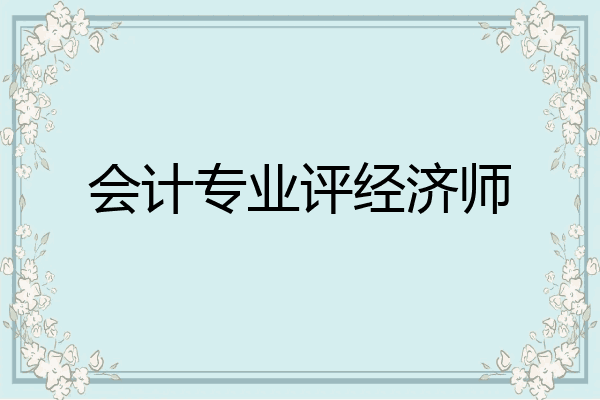 会计专业评经济师