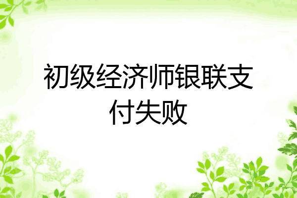 初级经济师银联支付失败