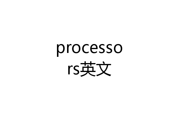 processors英文