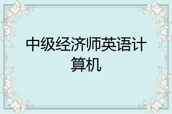 中级经济师英语计算机