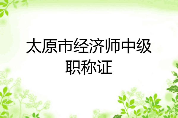 太原市经济师中级职称证