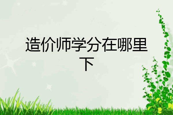 造价师学分在哪里下