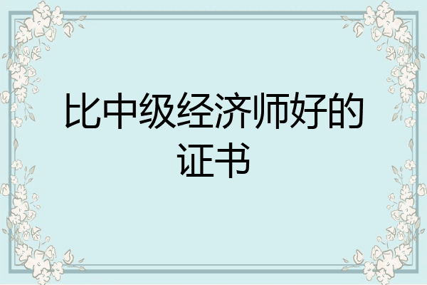 比中级经济师好的证书