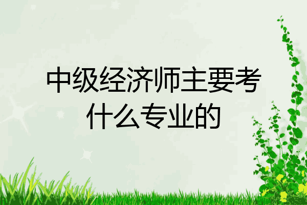 中级经济师主要考什么专业的