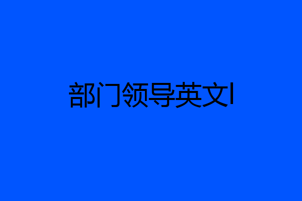 部门领导英文l