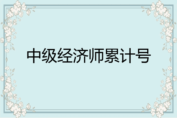 中级经济师累计号