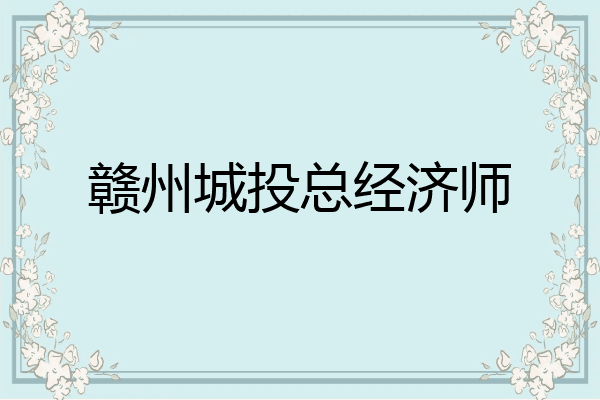 赣州城投总经济师