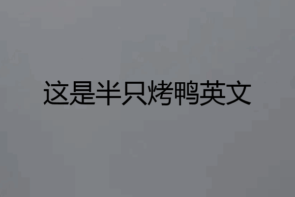 这是半只烤鸭英文