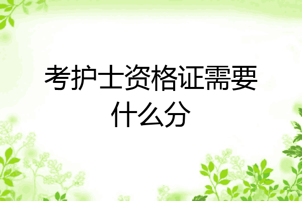 考护士资格证需要什么分