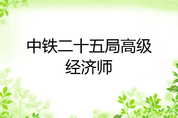 中铁二十五局高级经济师