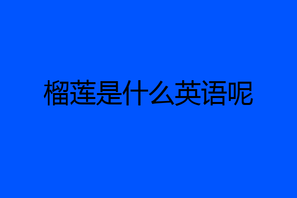 榴莲是什么英语呢