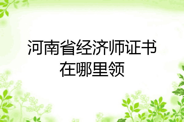 河南省经济师证书在哪里领