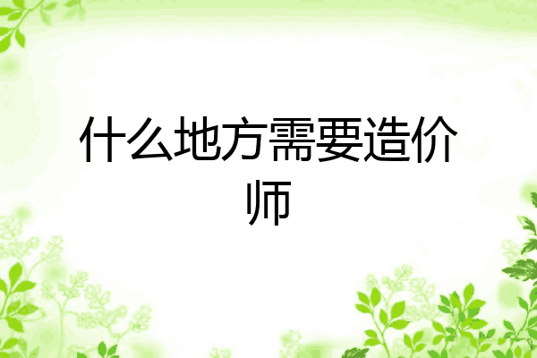 什么地方需要造价师