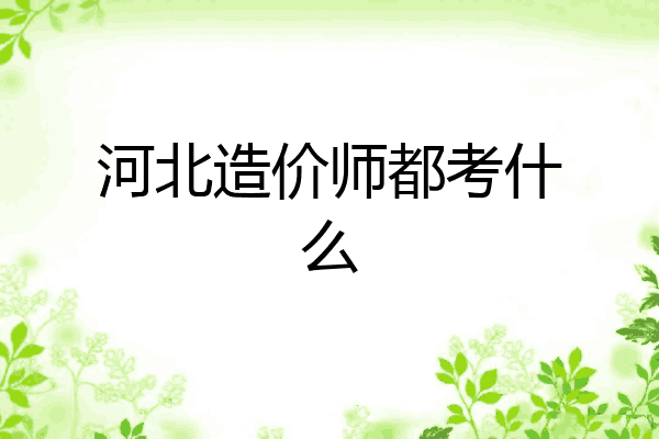 河北造价师都考什么
