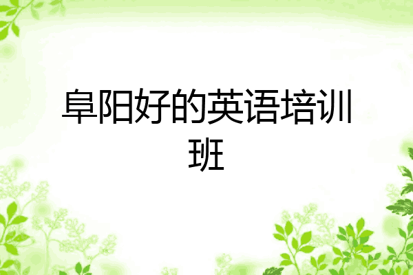 阜阳好的英语培训班
