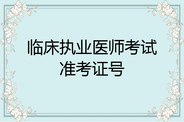 临床执业医师考试准考证号