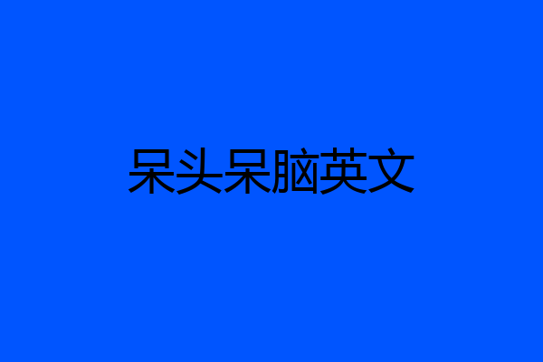 呆头呆脑英文