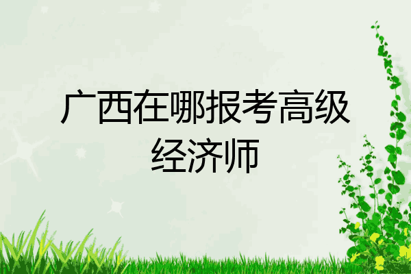 广西在哪报考高级经济师