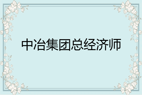 中冶集团总经济师