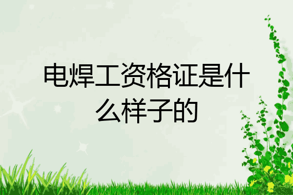 电焊工资格证是什么样子的