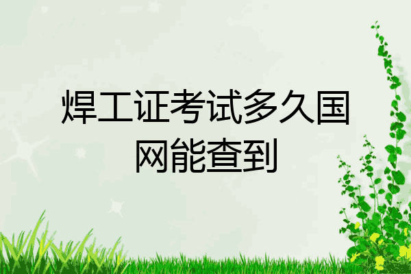 焊工证考试多久国网能查到