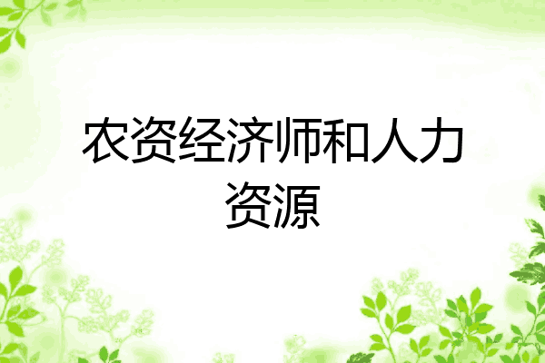 农资经济师和人力资源