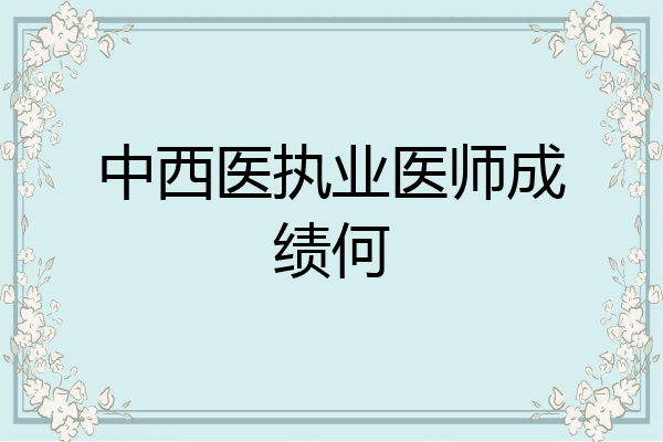 中西医执业医师成绩何