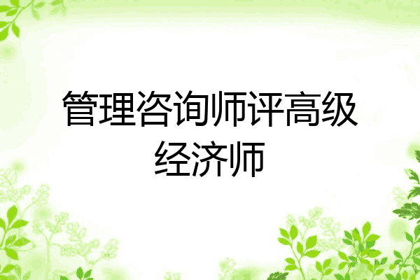 管理咨询师评高级经济师