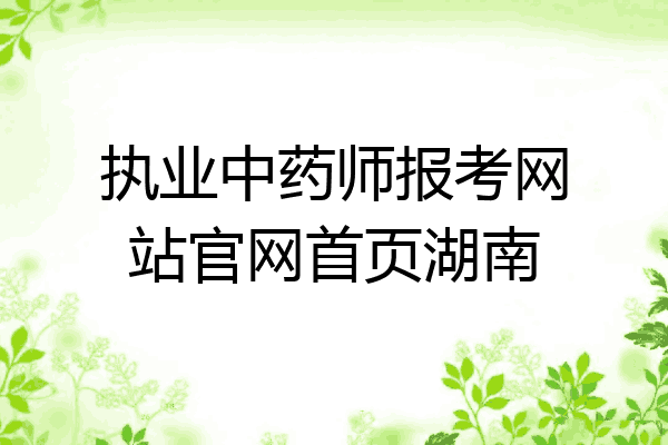 执业中药师报考网站官网首页湖南