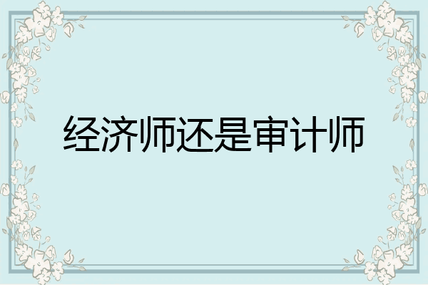 经济师还是审计师