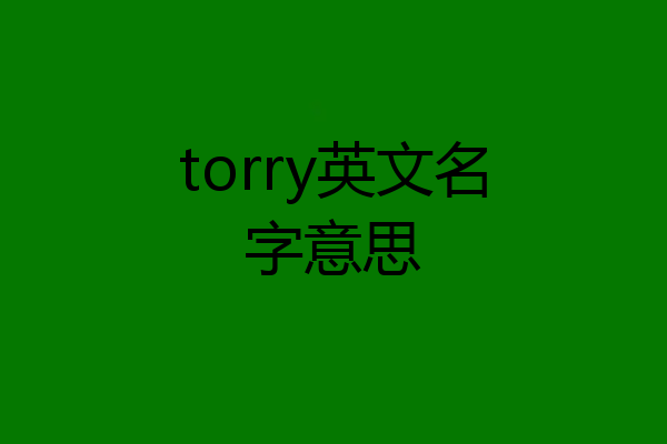 torry英文名字意思