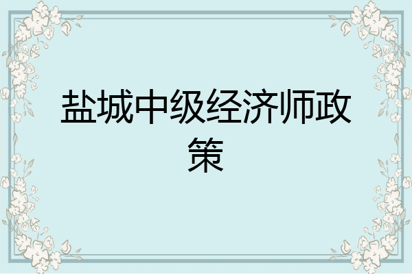 盐城中级经济师政策