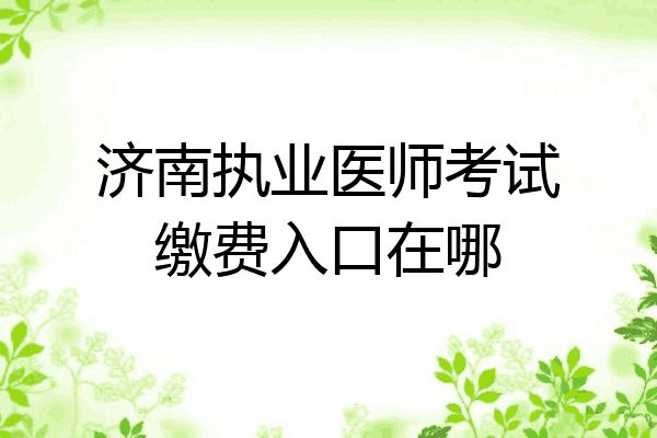 济南执业医师考试缴费入口在哪