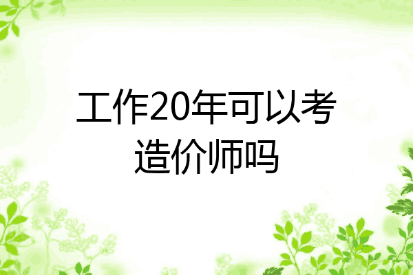 工作20年可以考造价师吗