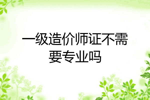 一级造价师证不需要专业吗