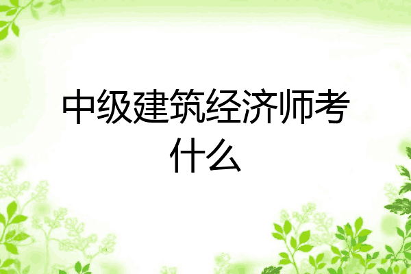 中级建筑经济师考什么