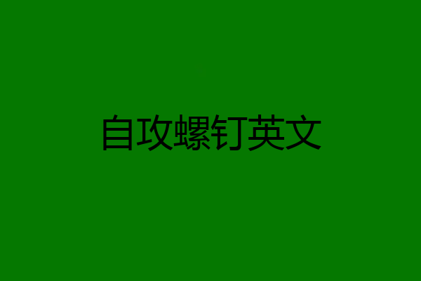 自攻螺钉英文