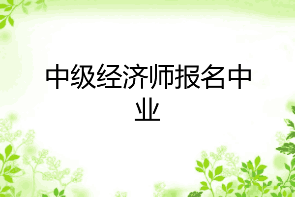 中级经济师报名中业