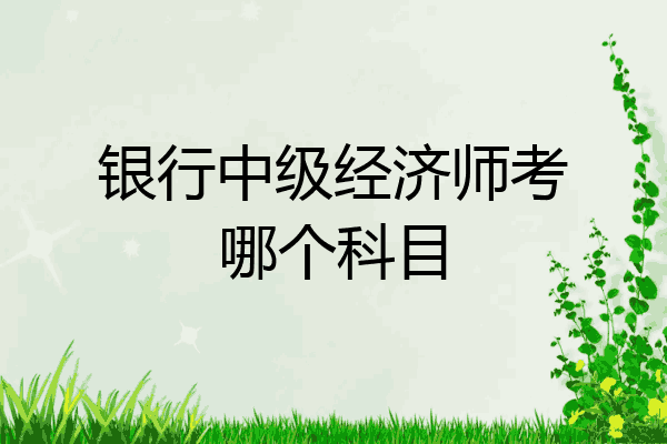 银行中级经济师考哪个科目